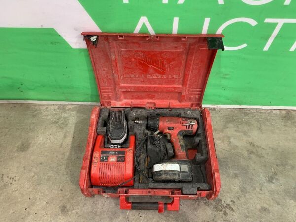 Milwaukee 18V Cordless Drill c/w 2 x Batteries & Charger