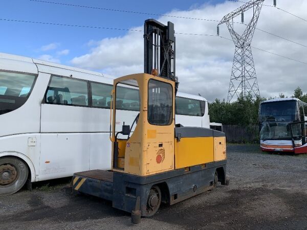 2001 Hubtex MQ45-EL Electrci Side Loading Fork Lift