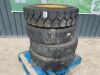 4 x Husky Solid Tyres & Rims 10.00 x 20.00 - 2