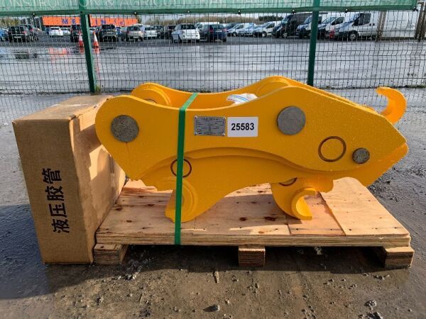 UNUSED HMB-06 Hydraulic Quick Hitch To Suit 10T-15T Excavator (65mm Pins) Pipes & Valves Included
