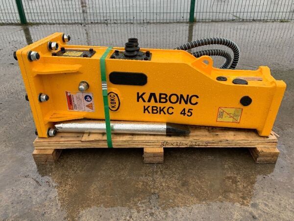 UNUSED KBKC-450 Silenced Hydraulic Breaker To Suit 1.5T-2.5T c/w Chisel & Hoses