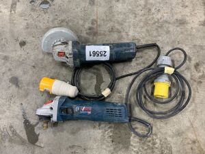 2 x Bosch GWS9-115 115ml Industrial Angle Grinder