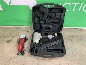 Air Nail Gun & 220v Angle Grinder