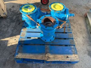 3 x NEW/UNUSED Blue 6 Inch Gas Gate Valves