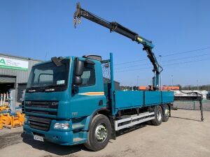 2008 DAF CF 75.310 6x2 Dropside Truck c/w 2008 Atlas 165.2E-A2 Double Extendable Crane