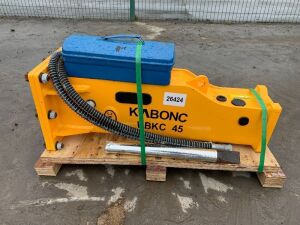 UNUSED Kabonc KBKC45 Hydraulic Breaker (30mm Pins - 1.5T-2.5T) c/w Chisel & Hoses