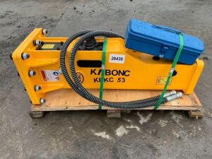 UNUSED Kabonc KBKC53 Hydraulic Breaker To Suit 2T-4.5T c/w Hoses & Chisel