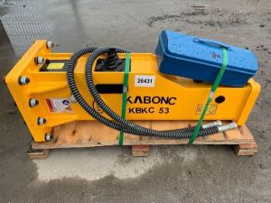 UNUSED Kabonc KBKC53 Hydraulic Breaker To Suit 2T-4.5T c/w Hoses & Chisel