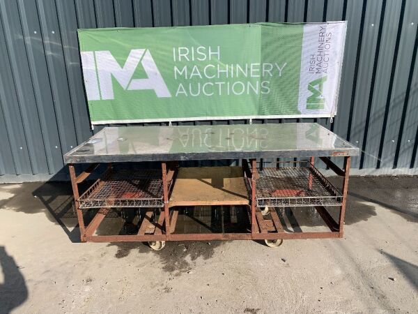 Work Bench with Shelves and Castors