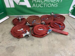 UNRESERVED 7x Red Fire Hoses