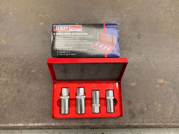 UNRESERVED Sealey 4 Piece Stud Extractor Set in Box