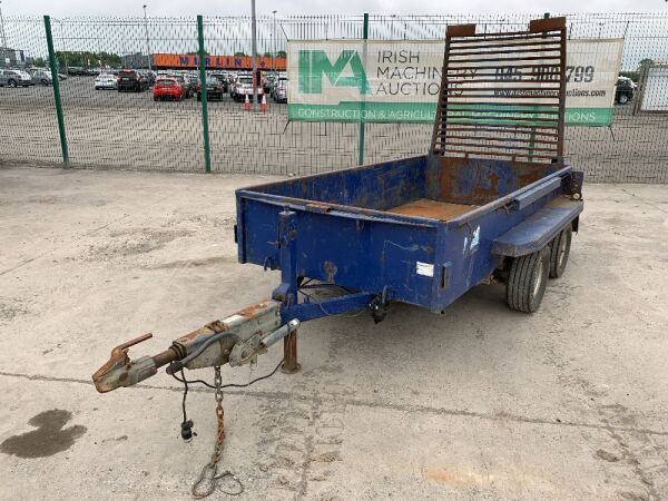 Blue Twin Axle Plat Trailer c/w Ramp