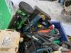 UNRESERVED Blue Crate Of Strimmers, Mowers, Generators, Chopsaws, Compressor, Consaw Trolley & More - 9