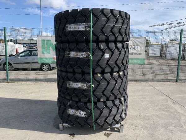 UNRESERVED NEW/UNUSED 2020 4 x Dump Truck Tyres 23.5 x 25 x 24