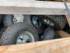 Large Crate Of 4.10 x 3.50 x 4 Tyres & Rims - 2