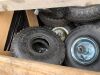 Large Crate Of 4.10 x 3.50 x 4 Tyres & Rims - 3