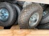 Large Crate Of 4.10 x 3.50 x 4 Tyres & Rims - 6