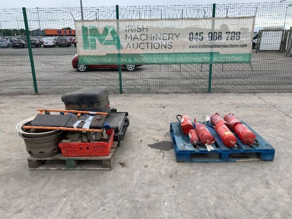 UNRESERVED Pallet Of Fire Extinguishers, RIm Covers & Radiators
