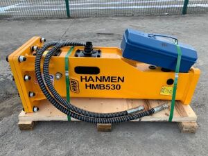 UNUSED Hanmen HMB-530 Hydraulic Breaker c/w Hoses & Chisel
