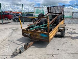 Single Axle Trailer c/w Contents & 4 x Wolf Racing Alloys