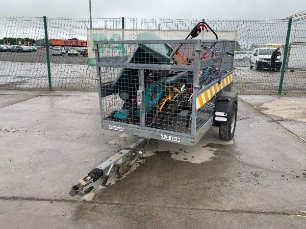 7 x 4 Single Axle Mesh Sided Trailer c/w Contents