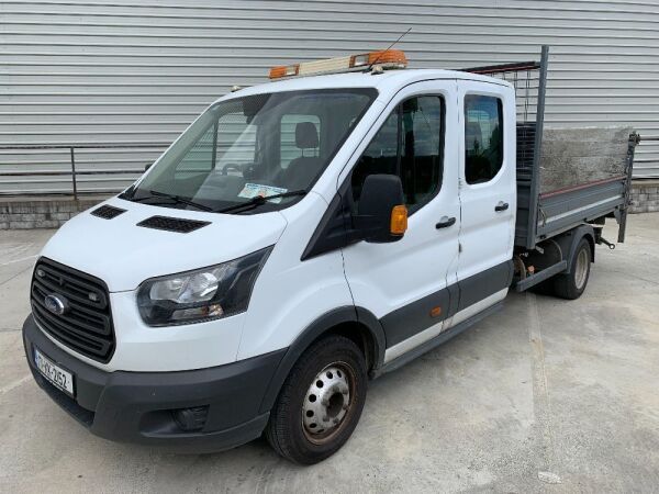 UNRESERVED 2017 Ford Transit 3.5T Twin Wheel Double Cab Tipper c/w Tail Lift