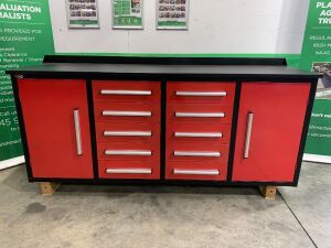 UNRESERVED Steelman 7FT Workbench c/w 10 x Drawers & 2 x Cabinets