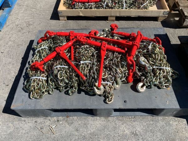 UNRESERVED 5 x Sets Of Tie Down Chains & 5 x Chain Bangers