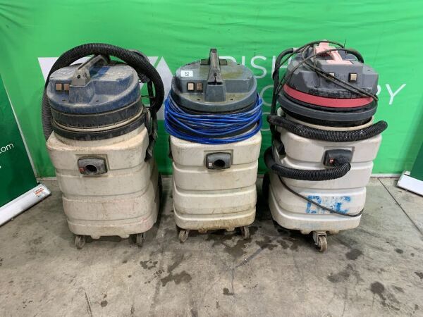 3 x Wet/Dry Portable Vacuums (110v x 1 - 230v x 1)