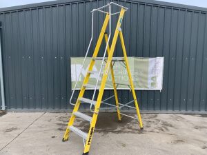 UNRESERVED Clow 1.68M 6 Step Fibreglass Platform Stepladder