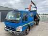 UNRESERVED 2009 Mitsubishi Canter 6C15GW Euro 4 Crew Cab Tipper c/w Palfinger PK2900 Crane