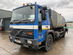 UNRESERVED 1995 Volvo FL6 18 Tar Sprayer Tanker c/w Pheonix Variable Width Spraybar