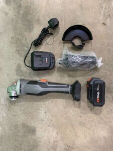 NEW/UNUSED MXTOVEL 20V Cordless Angle Grinder c/w Battery & Charger