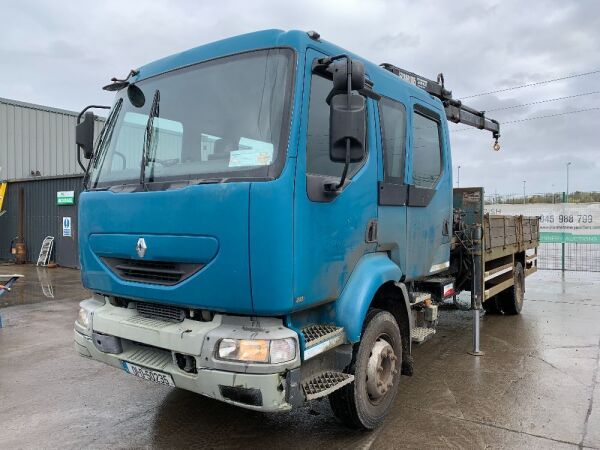 UNRESERVED 2001 Renault Midlum 210.14 Crew Cab Dropside c/w HIAB 085-2 Extendable Crane