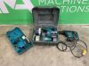 Makita 110v SDS Drill , Makita 220v Router & Makita 24V Cordless Drill c/w 3 x Batteries & Charger