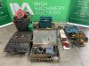 UNRESERVED Job Lot To Contain: Makita 110v Drill, Grinder, Circular Saw, Extension Leads, Tool Kit, - Jerry Can & More