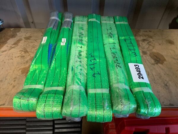 6 x Green 2T/2M Lifting Slings