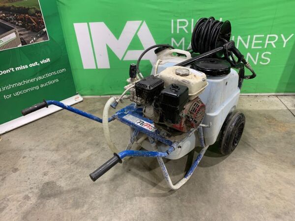 2020 PD Pro Portable Petrol Power Washer c/w Hose, Reel & Lance
