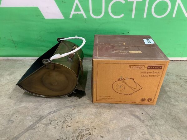 UNRESERVED 2x Antique Brass Coal Buckets