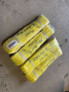 4 x Yellow 3T/3M Lifting Slings