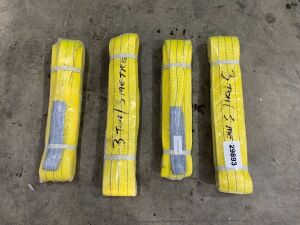 4 x 3T - 3M Yellow Lifting Slings