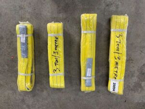 4 x 3T - 3M Yellow Lifting Slings