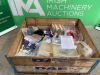 Medium Wooden Crate Of Contents To Include: Air Gauges, Alternator Belt, Locking Valves & More