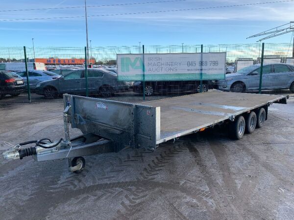 UNRESERVED Graham Edwards FB3518T Tri Axle Flabed Trailer (18ft x 4ft)