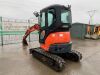 2013 Kubota U25-3EU Zero Tail Excavator c/w Bucket - 10