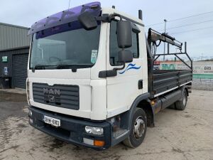 2008 MAN TGL 10.184 Dropside c/w HIAB 013T Extendable Crane