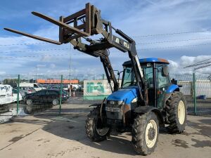 UNRESERVED 2007 New Holland TD80D 4WD Tractor c/e Rossmore FL45 Front Loader & Forks