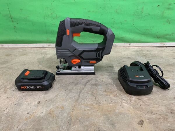 NEW/UNUSED Mixtovel 20V Cordless Jigsaw c/w Battery & Charger