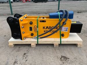 UNRESERVED - UNUSED Kabonc KBKC680 Hydraulic Breaker c/w Chisel & Pipes (45mm)