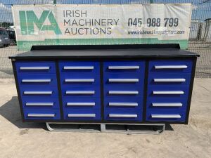 UNUSED Steelman 7FT Work Bench c/w 20 x Drawers